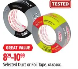 Canadian Tire Duck Tape Selected Duct or Foil Tape offer