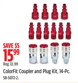 Canadian Tire Mastercraft ColorFit Coupler and Plug Kit, 14-Pc offer