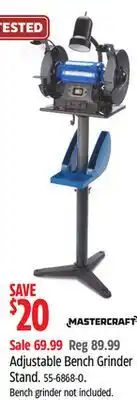 Canadian Tire Mastercraft Adjustable Bench Grinder Stand offer