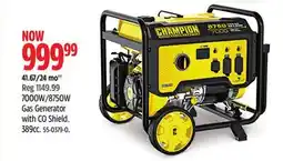 Canadian Tire Champion Gas Generator with CO Shield offer