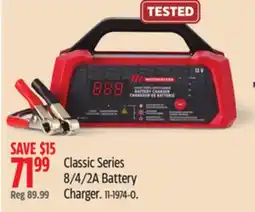 Canadian Tire MotoMaster Classic Series 8/4/2A Battery Charger offer