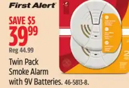 Canadian Tire Twin Pack Smoke Alarm with 9V Batteries offer