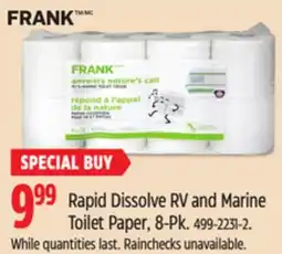 Canadian Tire Frank Rapid Dissolve RV and Marine Toilet Paper, 8-Pk offer