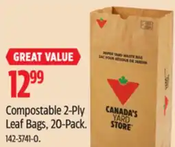 Canadian Tire Compostable 2-Ply Leaf Bags, 20-Pack offer