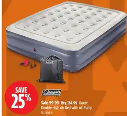 Canadian Tire Coleman Double-High Air Bed with AC Pump offer