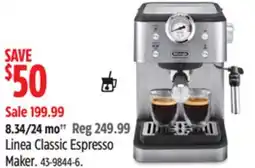 Canadian Tire De'Longhi Linea Classic Espresso Maker offer