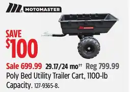 Canadian Tire MotoMaster Poly Bed Utility Trailer Cart, 1100-lb Capacity offer