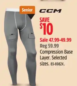 Canadian Tire CCM Compression Base Layer. Selected sizes offer
