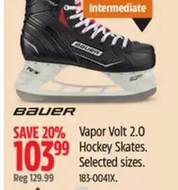 Canadian Tire Bauer Intermediate Vapor Volt 2.0 Hockey Skates. Selected sizes offer