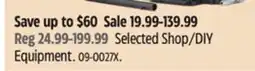 Canadian Tire Motomaster Selected Shop/DIY Equipment offer