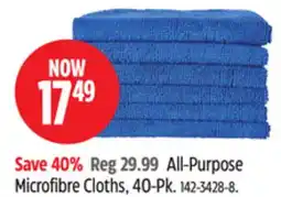 Canadian Tire All-Purpose Microfibre Cloths, 40-Pk offer