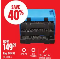 Canadian Tire Mastercraft 270-PC TEETH¼ , ⅜ , ½ DRIVE SIZES offer