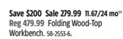 Canadian Tire Maximum Folding Wood-Top Workbench offer