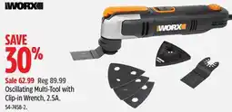 Canadian Tire Work Oscillating Multi-Tool with Clip-in Wrench, 2.5A offer