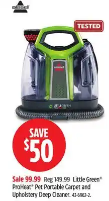 Canadian Tire Bissell Little Green ProHeat Pet Portable Carpet and Upholstery Deep Cleaner offer