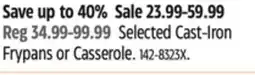Canadian Tire Selected Cast-Iron Frypans or Casserole offer