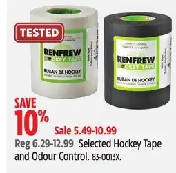 Canadian Tire Renfrew Selected Hockey Tape and Odour Control offer
