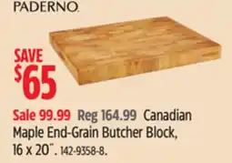 Canadian Tire Paderno Canadian Maple End-Grain Butcher Block, 16 x 20˝ offer