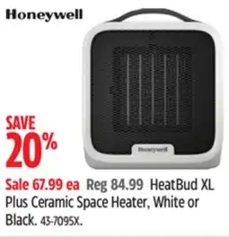 Canadian Tire Honeywell HeatBud XL Plus Ceramic Space Heater, White or Black offer