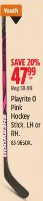 Canadian Tire Sherwood Playrite 0 Pink Hockey Stick offer