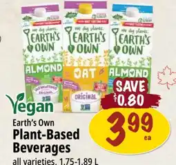 Farm Boy Earth's Own Plant-Based Beverages offer
