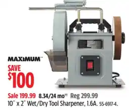 Canadian Tire 10˝x2˝Wet/Dry Tool Sharpener, 1.6A offer