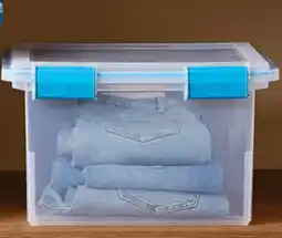 Walmart Sterilite clear gasket storage tote. Each offer