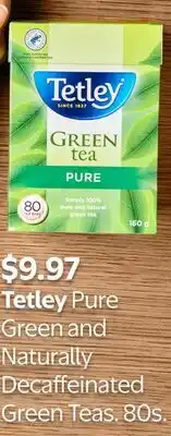 Walmart Tetley Pure Green and naturally decaffeinated Green Teas offer