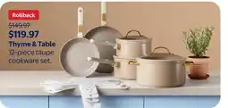 Walmart Thyme & Table 12-piece taupe cookware set offer