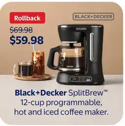 Walmart Black+Decker SplitBrew 12-cup programmable, hot and iced coffee maker offer