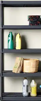 Walmart 5-Tier plastic shelf. 36 W x 18 D x 72 H offer