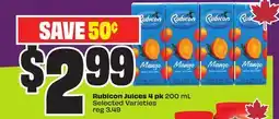 Chalo FreshCo Rubicon Juices 4 pk 200 mL Selected Varieties offer