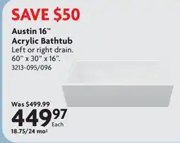 Home Hardware Austin 16 Acrylic Bathtub offer