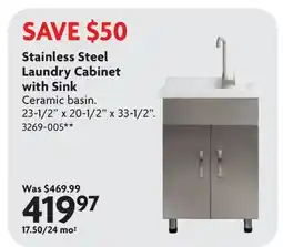 Home Hardware Stainless Steel Laundry Cabinet with Sink offer