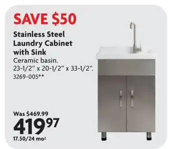 Home Hardware Stainless Steel Laundry Cabinet with Sink offer