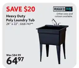 Home Hardware Heavy Duty Poly Laundry Tub offer