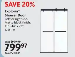 Home Hardware Exploria Shower Door offer