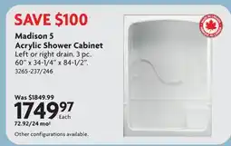 Home Hardware Madison 5 Acrylic Shower Cabinet offer
