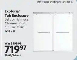 Home Hardware Exploria Tub Enclosure offer