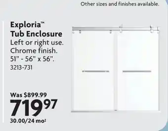 Home Hardware Exploria Tub Enclosure offer