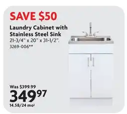 Home Hardware Laundry Cabinet with Stainless Steel Sink offer