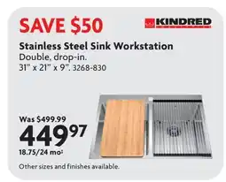 Home Hardware Stainless Steel Sink Workstation offer