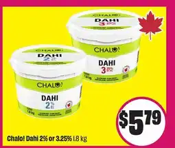 FreshCo Chalo! Dahi 2% or 3.25% 1.8 kg offer