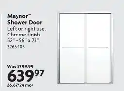 Home Hardware Maynor Shower Door offer