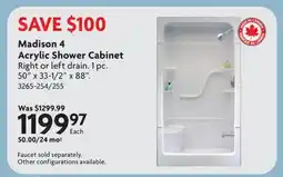 Home Hardware Madison 4 Acrylic Shower Cabinet offer