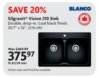 Home Hardware Silgranit Vision 210 Sink offer
