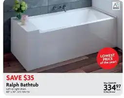 Home Hardware Ralph Bathtub offer