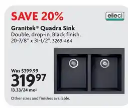 Home Hardware Granitek Quadra Sink offer