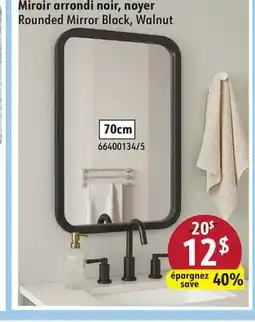 Sushi Shop Rounded Mirror Black, Walnut offer