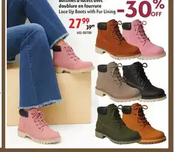 Sushi Shop Lace Up Boots with Fur Lining offer